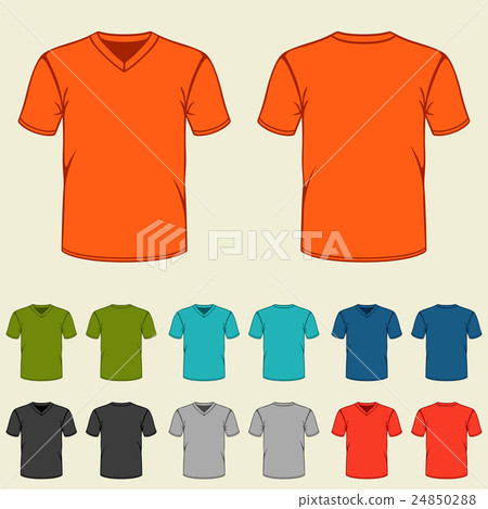 Set of colored t-shirts templates for men 24850288