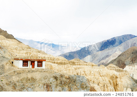 Ruined house and mountain scenery landscape in Leh Ruined house and mountain scenery landscape in Leh 24851761