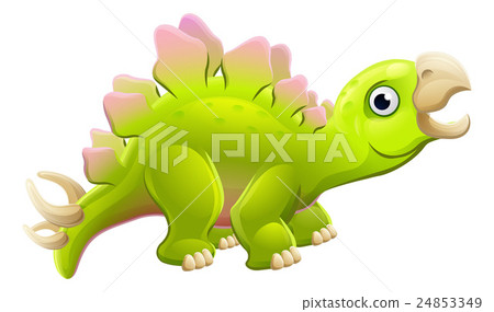 Cute Cartoon Dinosaur Stegosaurus 24853349