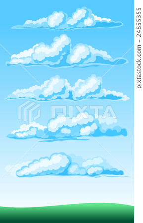 set of cartoon clouds set of cartoon clouds 24855355