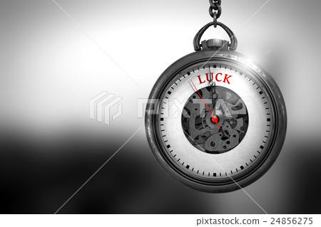 Pocket Watch with Luck Text on the Face. 3D 24856275