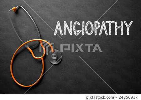 Angiopathy Handwritten on Chalkboard. 3D Angiopathy Handwritten on Chalkboard. 3D 24856917