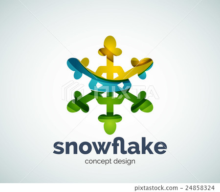 Vector Christmas snowflake logo template 24858324