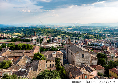 Perugia skyline from the old town, Italy. Perugia skyline from the old town, Italy. 24859716