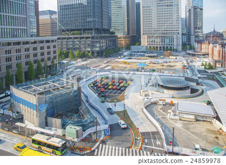 Construction progress Tokyo station maintenance work on Marunouchi Station square Construction progress Tokyo station maintenance work on Marunouchi Station square 24859978