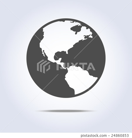 World globe icon gray color - Stock Illustration [24860853] - PIXTA