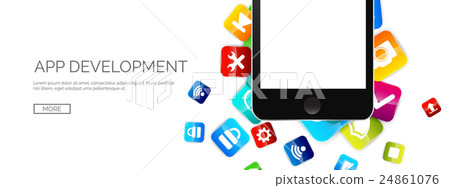 Vector illustration. Flat background with apps Vector illustration. Flat background with apps 24861076