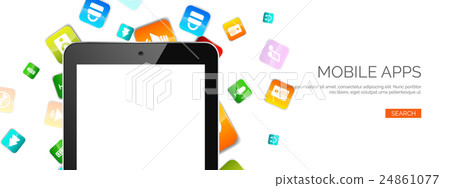 Vector illustration. Flat background with apps Vector illustration. Flat background with apps 24861077