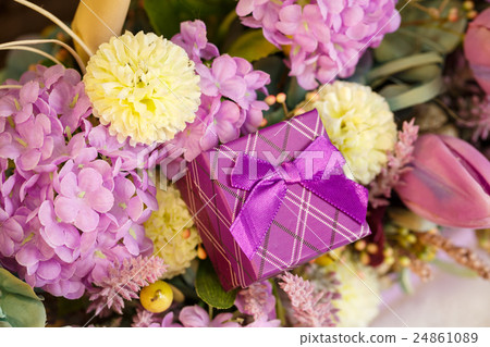 floral decoration with box for a gift floral decoration with box for a gift 24861089