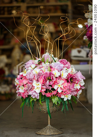 flowers in the basket .copy space. floral flowers in the basket .copy space. floral 24861090