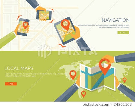 Vector illustration. Flat background. Navigation 24861162