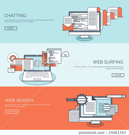 Vector illustration. Flat background. Coding 24861383