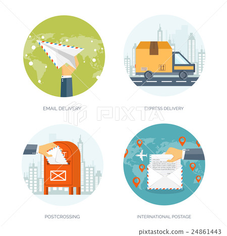Vector illustration. Flat background with envelope Vector illustration. Flat background with envelope 24861443