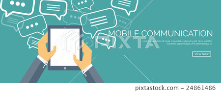 Vector illustration. Flat communication background Vector illustration. Flat communication background 24861486