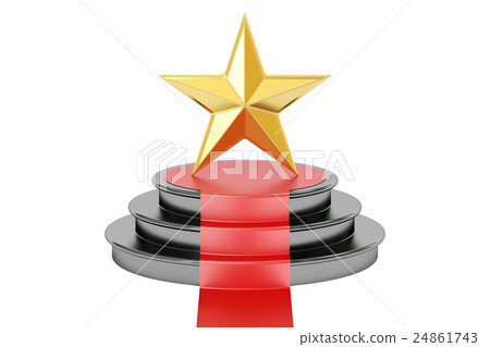 Golden star award, 3D rendering Golden star award, 3D rendering 24861743