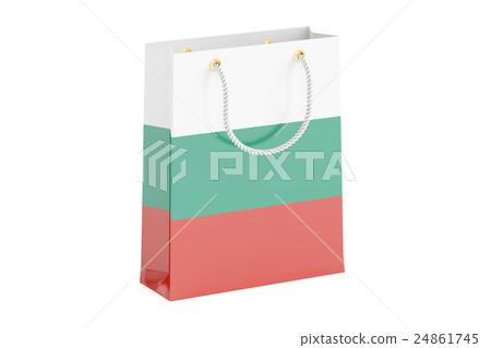 Shopping bag with Bulgarian flag, 3D rendering Shopping bag with Bulgarian flag, 3D rendering 24861745