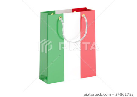 Shopping bag with Italian flag, 3D rendering Shopping bag with Italian flag, 3D rendering 24861752