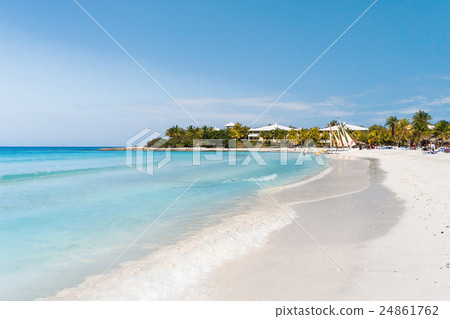 Tourists relax on Varadero sandy beach. Cuba. Tourists relax on Varadero sandy beach. Cuba. 24861762