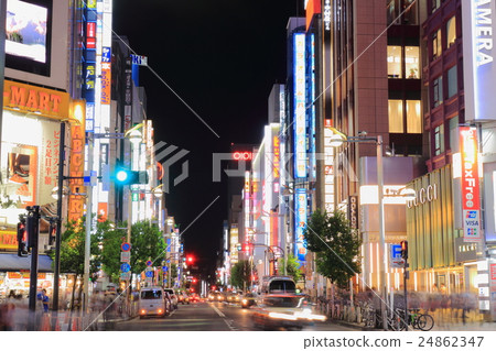 Night view seen from Shinjuku east exit 24862347