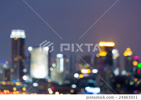 Blurred bokeh lights office building downtown Blurred bokeh lights office building downtown 24863931