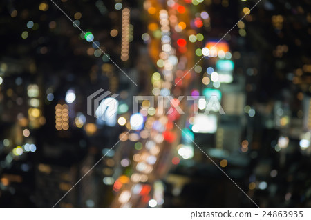 Aerial view blurred bokeh lights Tokyo city Aerial view blurred bokeh lights Tokyo city 24863935