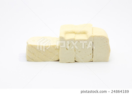 Raw Tofu cheese on white background Raw Tofu cheese on white background 24864189