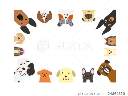 大狗和小狗框架長方形 24864850