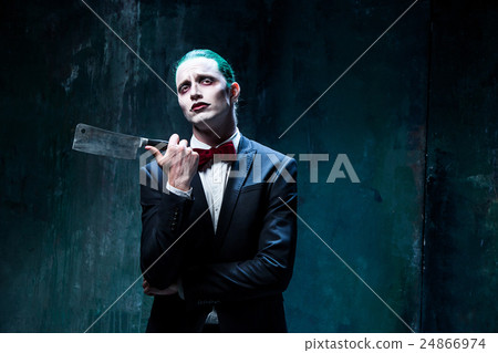 Bloody Halloween theme: crazy joker face 24866974