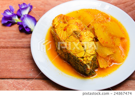 Hot and sour with fish and papaya. Hot and sour with fish and papaya. 24867474