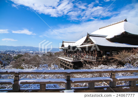 京都清水寺 雪 照片素材 圖片 圖庫