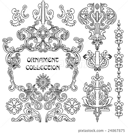 Vintage Frame collection with Flowers 24867875