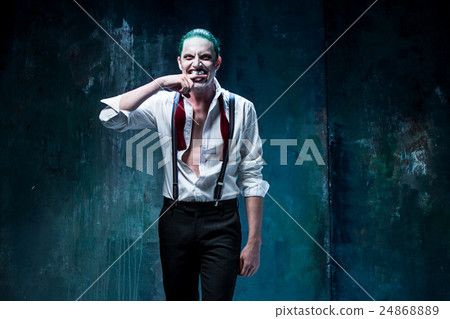 Bloody Halloween theme: crazy joker face 24868889