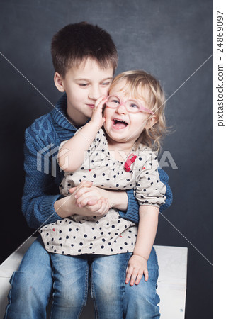 Happy Brother and Sister Laugh 24869097