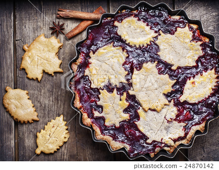 Homemade plum pie 24870142