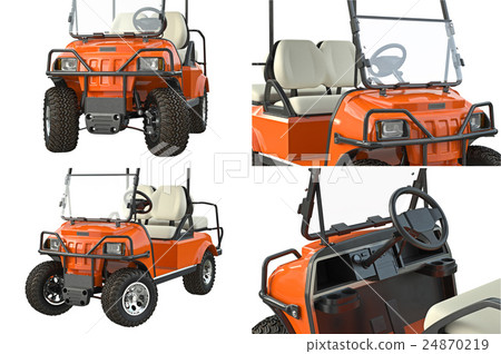 Golf car auto collection, close view Golf car auto collection, close view 24870219