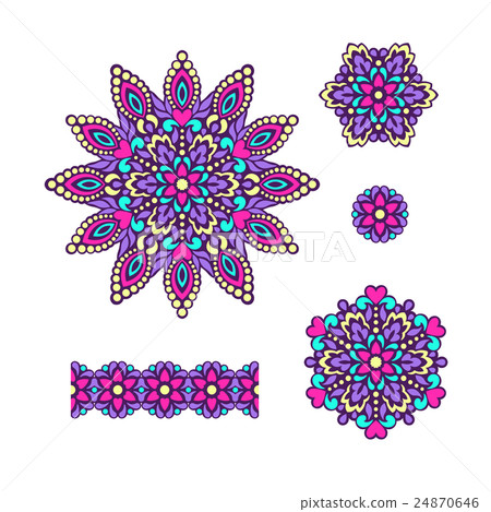 Abstract Flower Patterns. Decorative ethnic 24870646