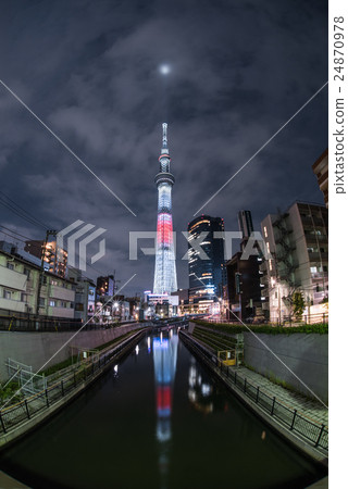 Tokyo Sky Tree "Special Writing Japanese National Flag during the Rio Olympics and Paralympic Games" Tokyo Sky Tree "Special Writing Japanese National Flag during the Rio Olympics and Paralympic Games" 24870978
