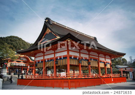 Haiden is hall of worship, oratory. Fushimi shrine Haiden is hall of worship, oratory. Fushimi shrine 24871633