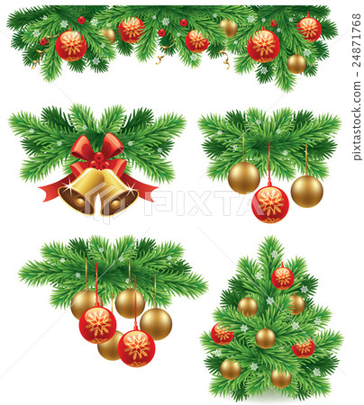 Merry Christmas Decorations merry christmas decorations background - stock illustration Merry Christmas Decorations merry christmas decorations background - stock illustration