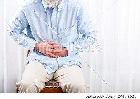 Abdominal pain Stomachache Old man Senior generation Silver generation Grandpa Grandpather physical disorder ill condition Abdominal pain Stomachache Old man Senior generation Silver generation Grandpa Grandpather physical disorder ill condition 24872625
