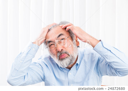 Silk Hair Loss Is Anxious Hair Loss Old Man Stock Photo
