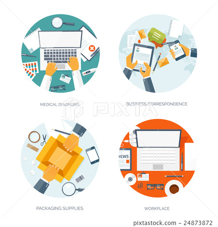 Vector illustration. Flat background. Social media 24873872