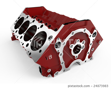 Block of cylinders 3D render 24873983