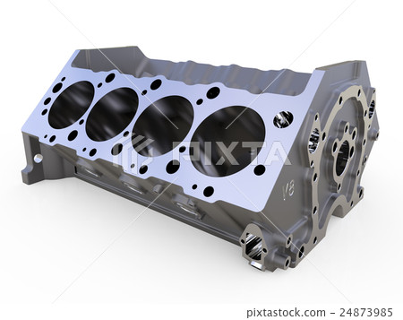 Block of cylinders 3D render 24873985