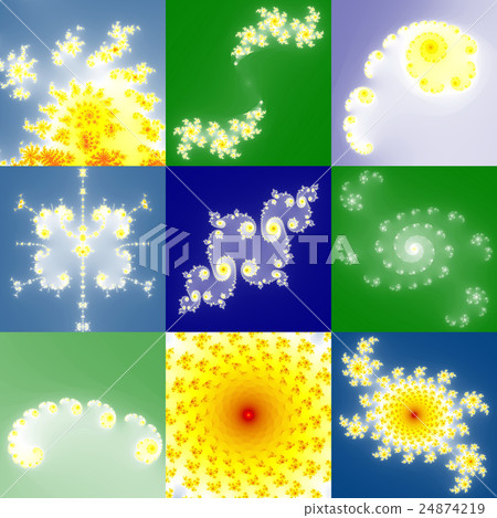 Set of fractal floral patterns Set of fractal floral patterns 24874219