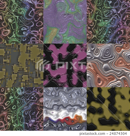 Set of plastic waves generated seamless textures Set of plastic waves generated seamless textures 24874304