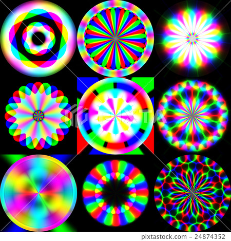 Set of rainbow waves generated textures 24874352