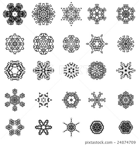 Round Geometric Ornaments Set - Stock Illustration [24874709] - PIXTA