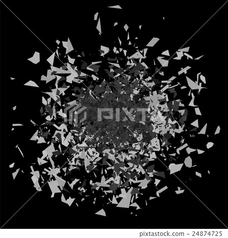 Explosion Cloud of Grey Pieces 24874725