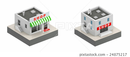 Shop buildings - 3d icon. 3d illustration 24875217